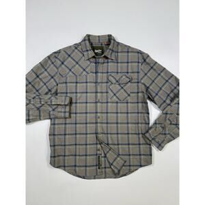 Howler Bros Plaid Flannel Shirt Mens M Gray Blue Snap Pocket